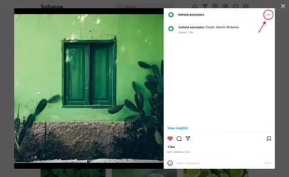 Click the three dots in the upper right corner