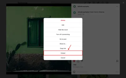 Click "Embed"