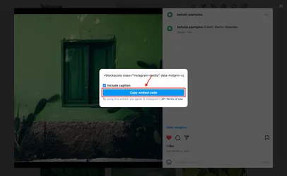 Click "Copy embed code"