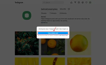 Click "Copy embed code"