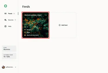 The behold feeds page with a single feed visible.