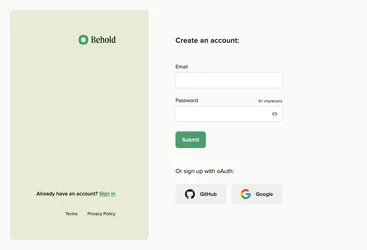 1. Create a free Behold account