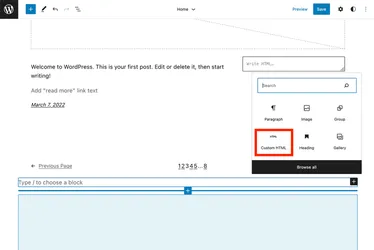 The WordPress site editor interface